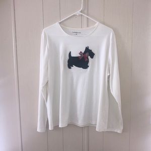 NWOT croft & barrow Scottie long sleeve 1X